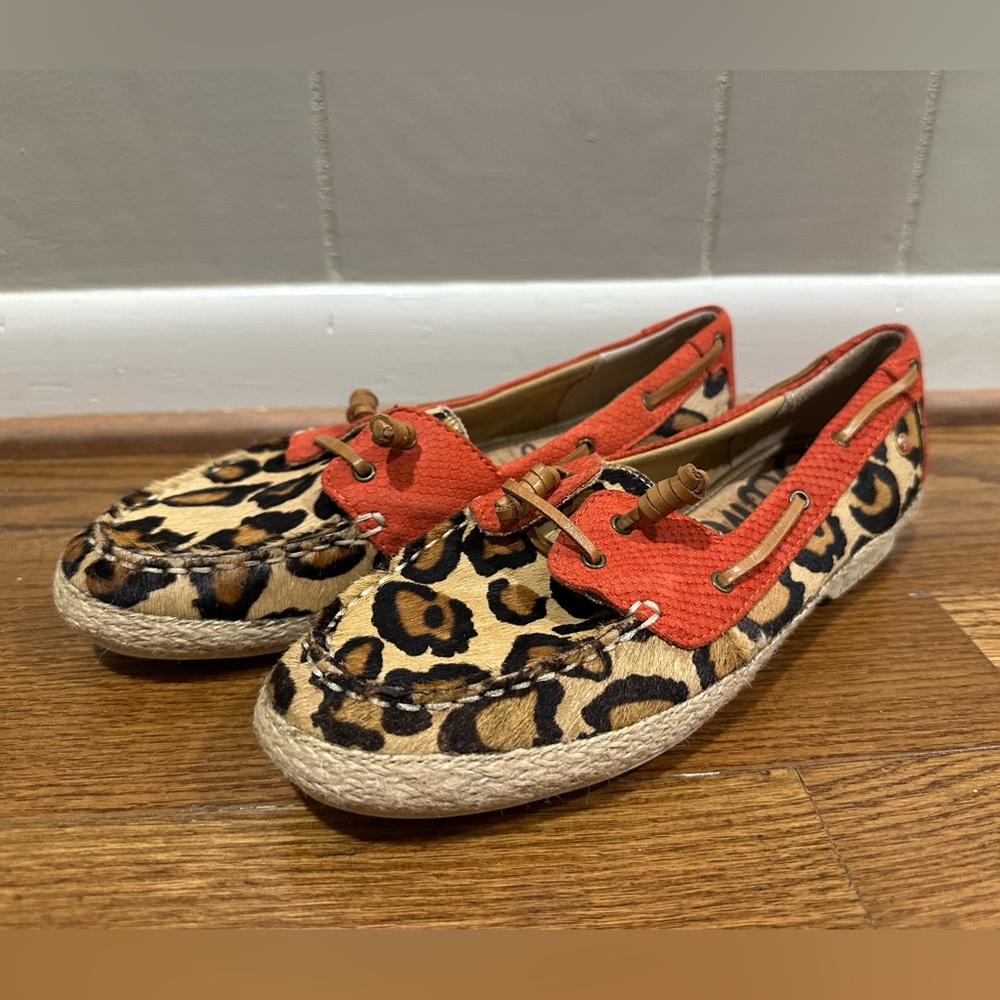 Sam Edelman Sebastian Leopard Calf Hair Boat Shoes
